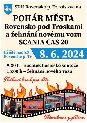 Pohár města Rovensko pod Troskami a žehnání novému vozu Scania CAS 20 1