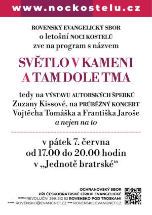 Světlo v kameni a tam dole tma - NOC KOSTELŮ